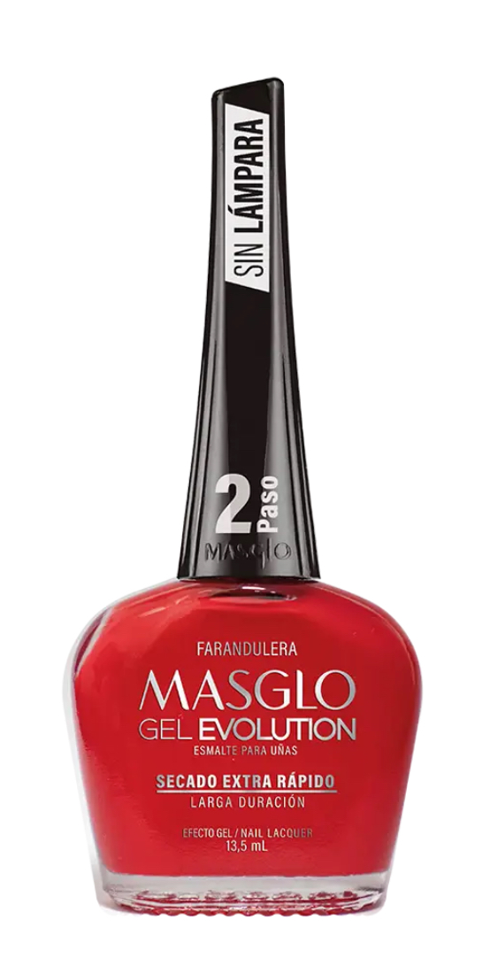 Esmalte Masglo Gel Evolution Farandulera, Rojo intenso